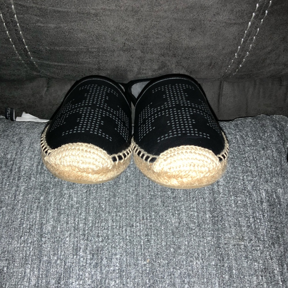 Tory Burch perforated logo Espadrille black